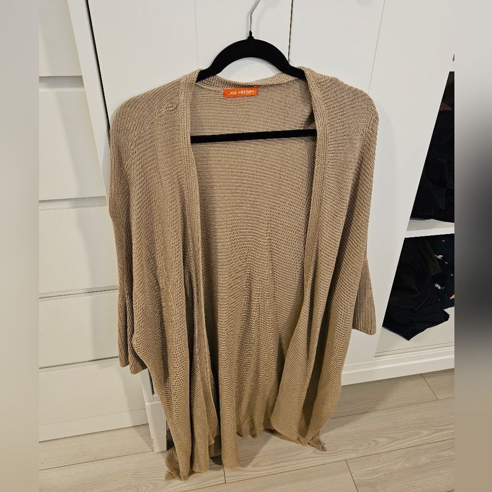 Open Cardigan tan oversized fit - Joe Fresh XL 3/4 sleeves